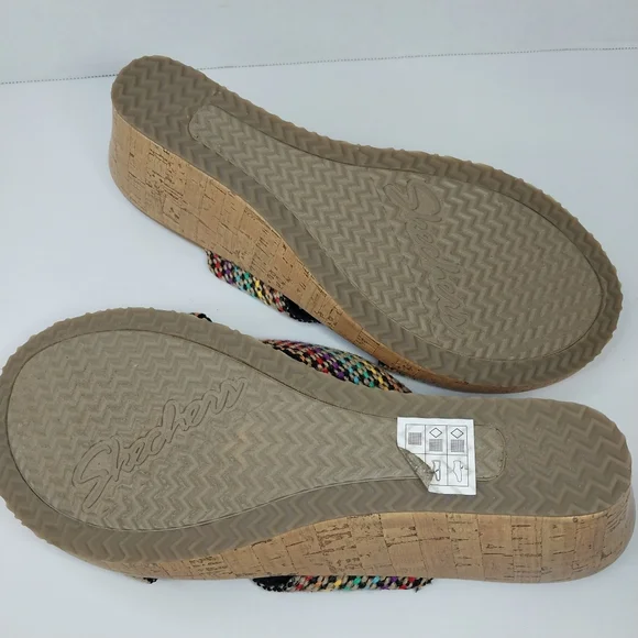Skechers Beverly Delighted Womens 10 Luxe Foam Rainbow Woven Open Toe Sandals - Picture 9 of 9